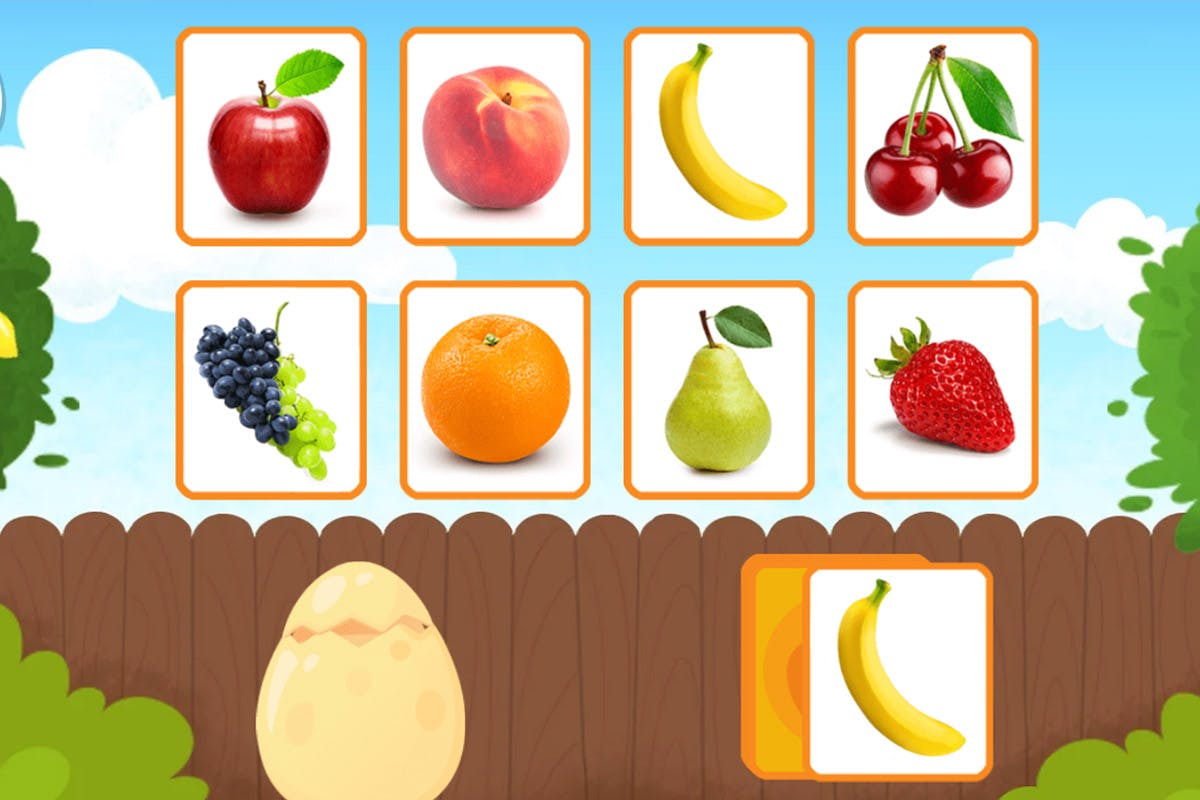 The matching games contain everyday items and audio to build your toddler’s vocabulary.