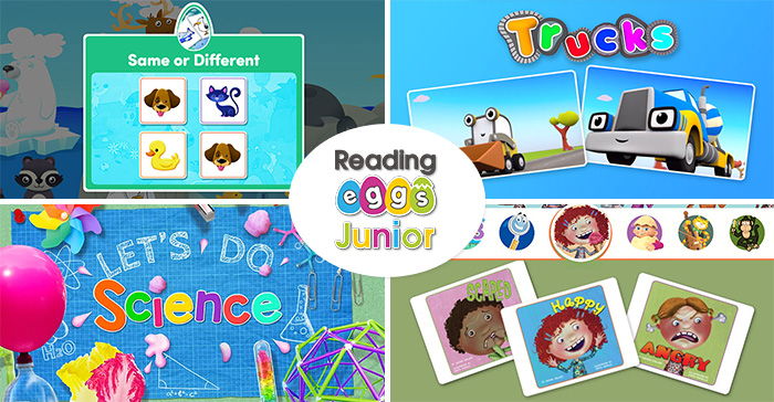 Screenshots from Reading Eggs Junior