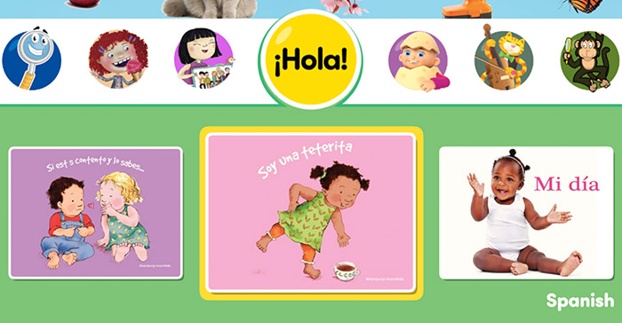Some of the books from the new Spanish language series for toddlers