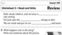 Year 1 comprehension worksheets Reading Eggs Lesson 130